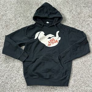 Love On Tour Bunny Hoodie‎ Size Small Black Harry Styles Hooded Pullover Unisex